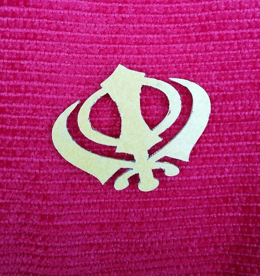 Sikh punjabi small golden khanda singh khalsa acrylic adhesive back sticker gift