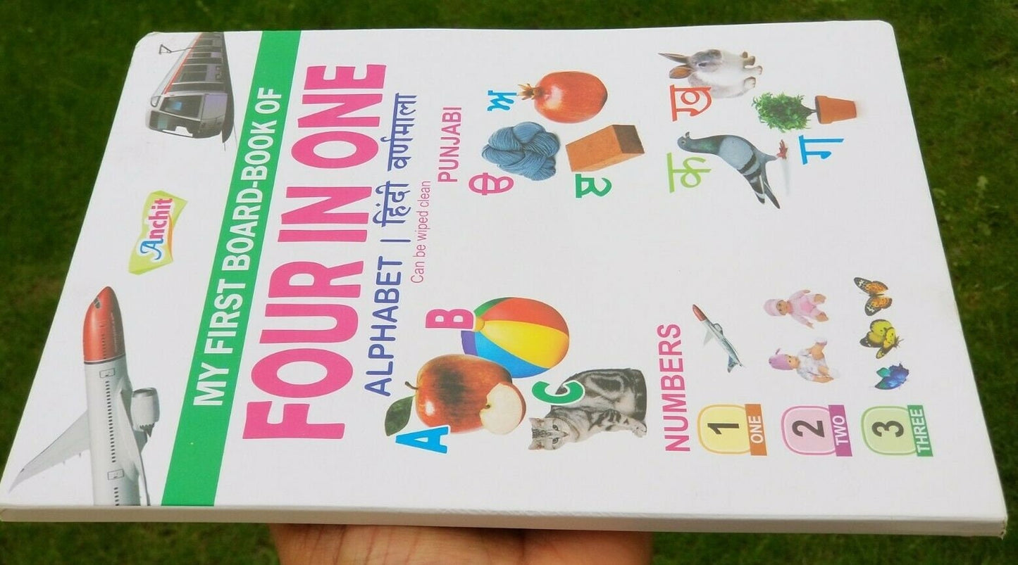 Learn hindi punjabi english maths alphabets my first first board book kaida b62