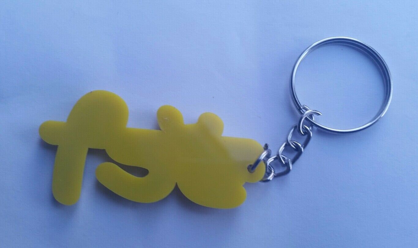 Punjabi Surname BHATTI Keyring Gurmukhi Acrylic Key Chain Gift Panjabi Yellow Blue
