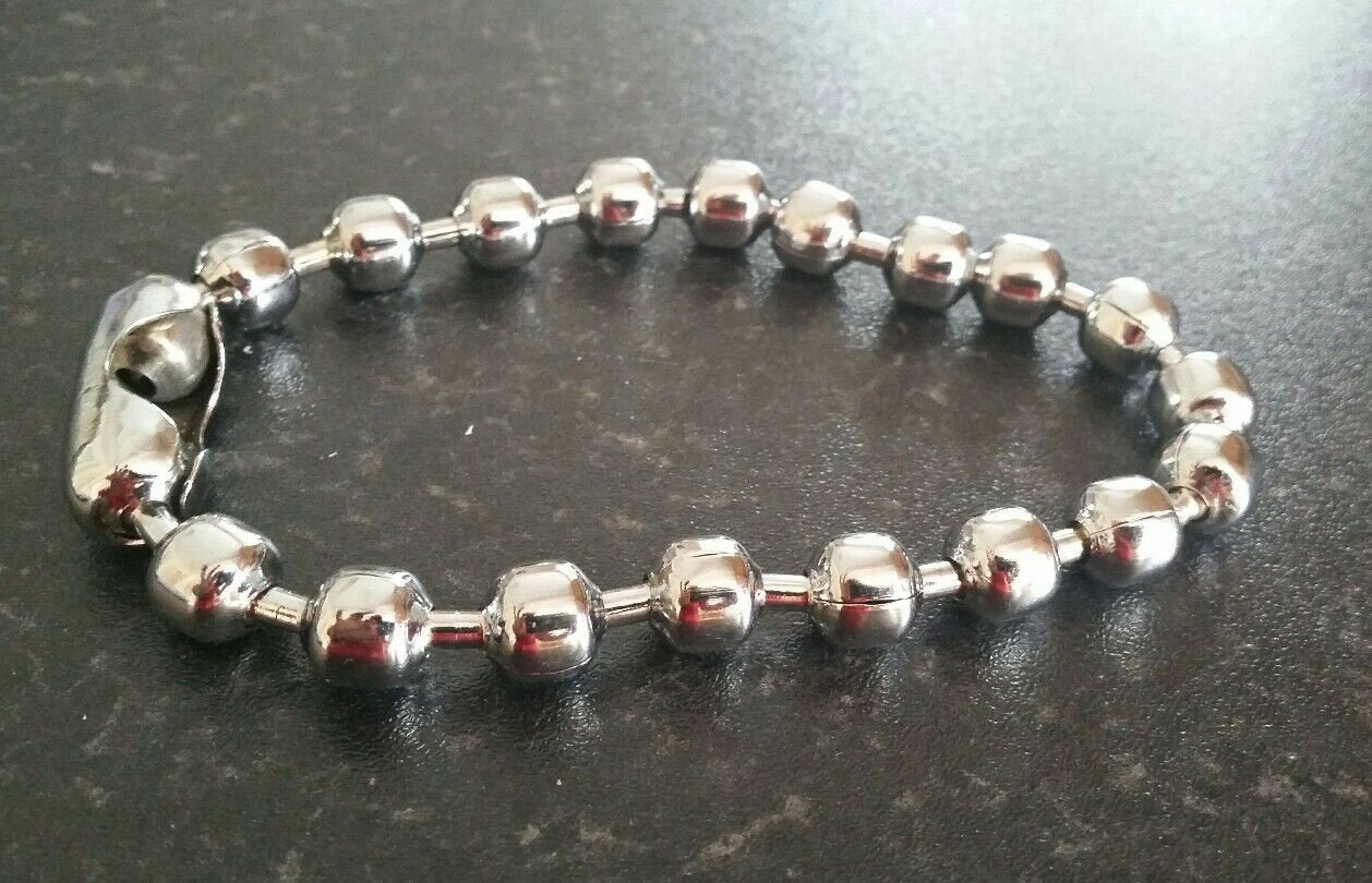 Chrome plated steel meditation praying beads talisman sikh simarna bracelet b2a