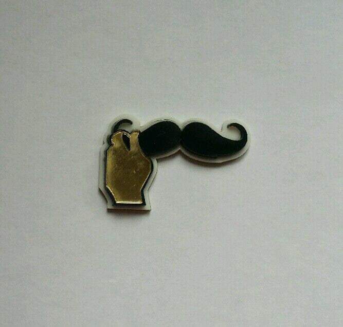 Punjabi kundi mush sikh singh panjabi moustache acrylic adhesive sticker a2 #mus