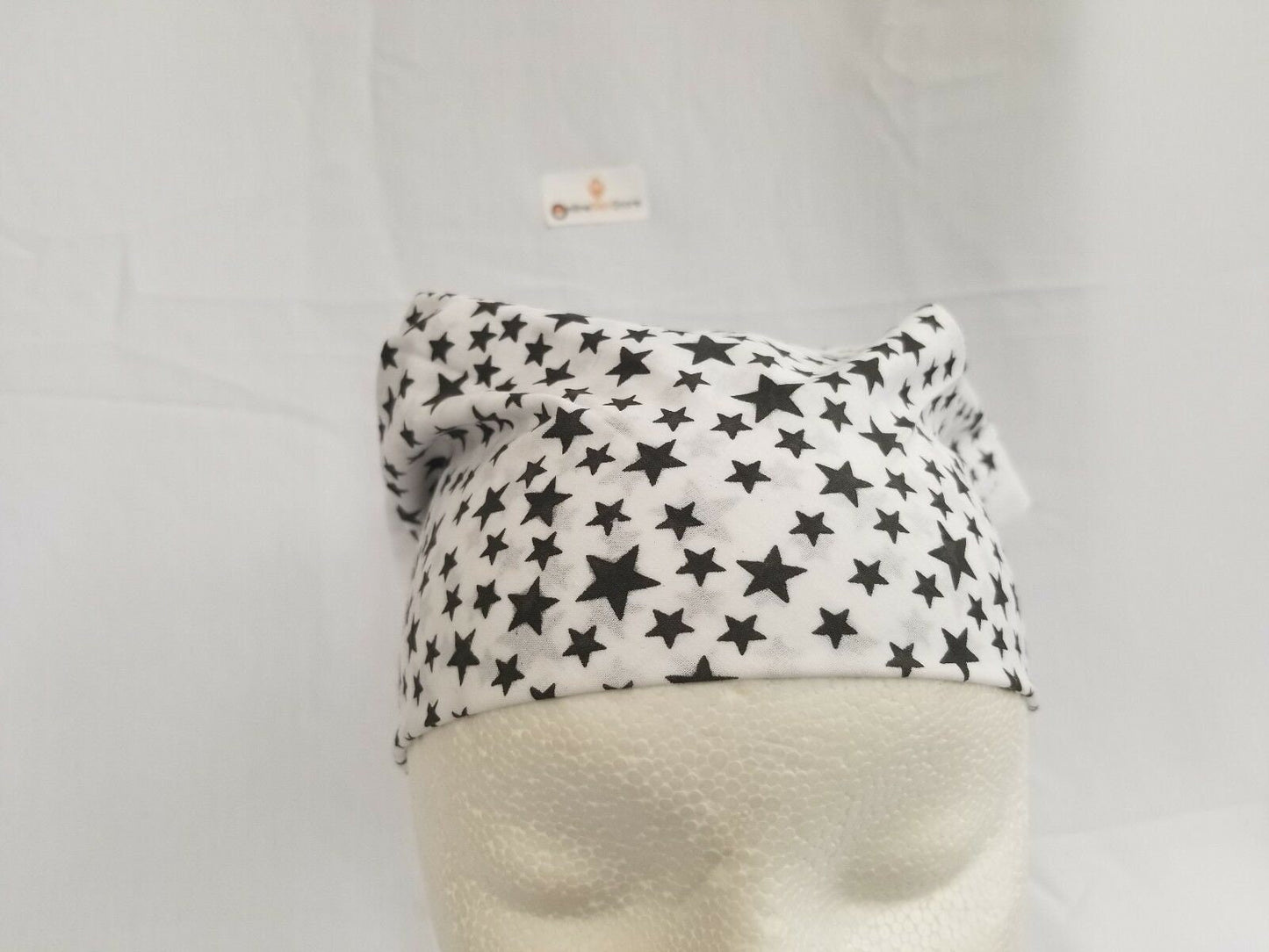 Black Star Print Rumal Head Wrap Bandana Punjabi Cotton Cloth UK handkerchief XY