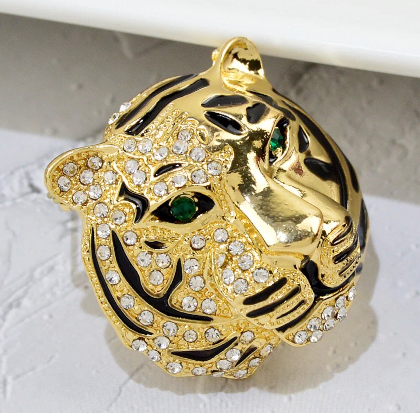 Stunning gold silver plated tiger leopard king celebrity brooch broach pin j28