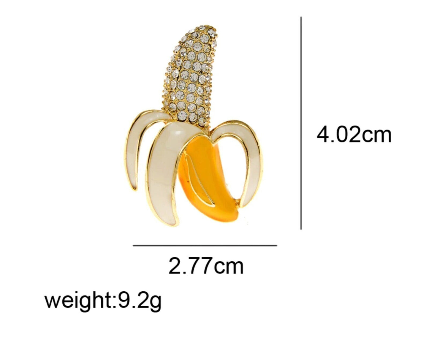 Banana brooch celebrity broach stunning vintage look gold plated queen pin i8