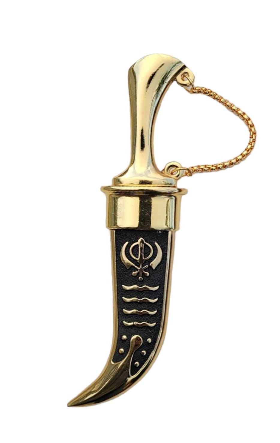 Sikh ceremonial Siri Sahib Stainless Steel Singh Kaur Kakaar Gold Black Khanda N