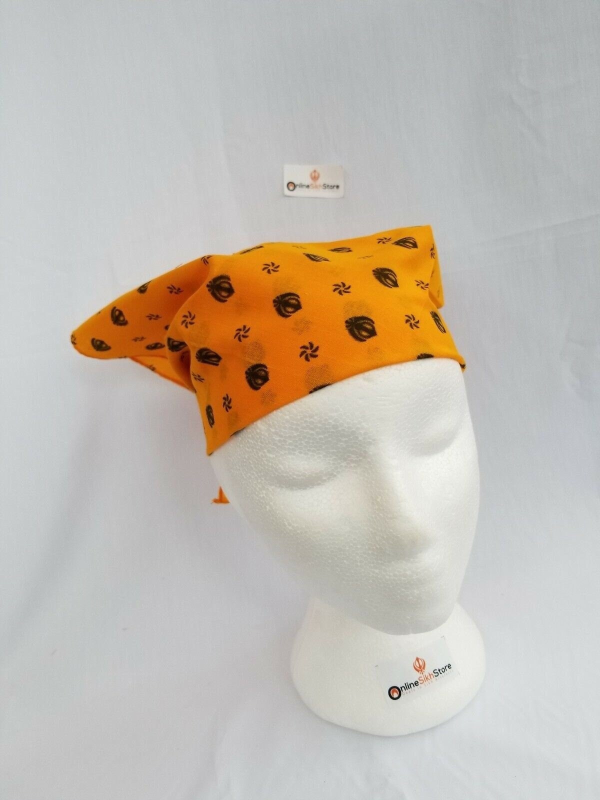 Yellow Khalsa Khanda Bandana Punjabi Rumal Head Wrap Sikh Roomal Khalsa Gift PPY Handkerchief