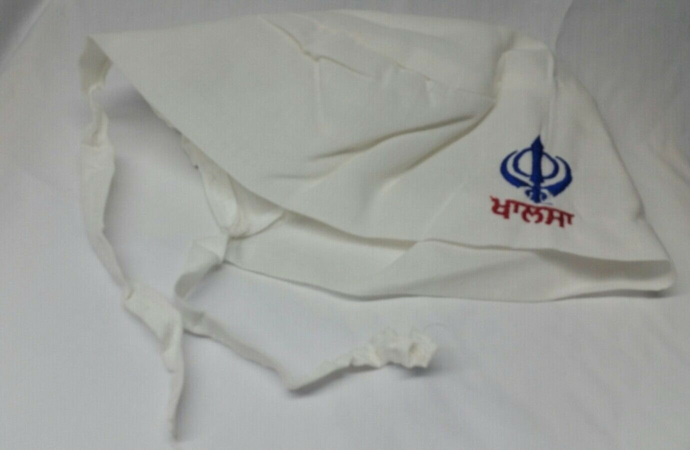Sikh Punjabi Turban Patka Pathka Singh Khanda Bandana Head Wrap White Cotton WW9