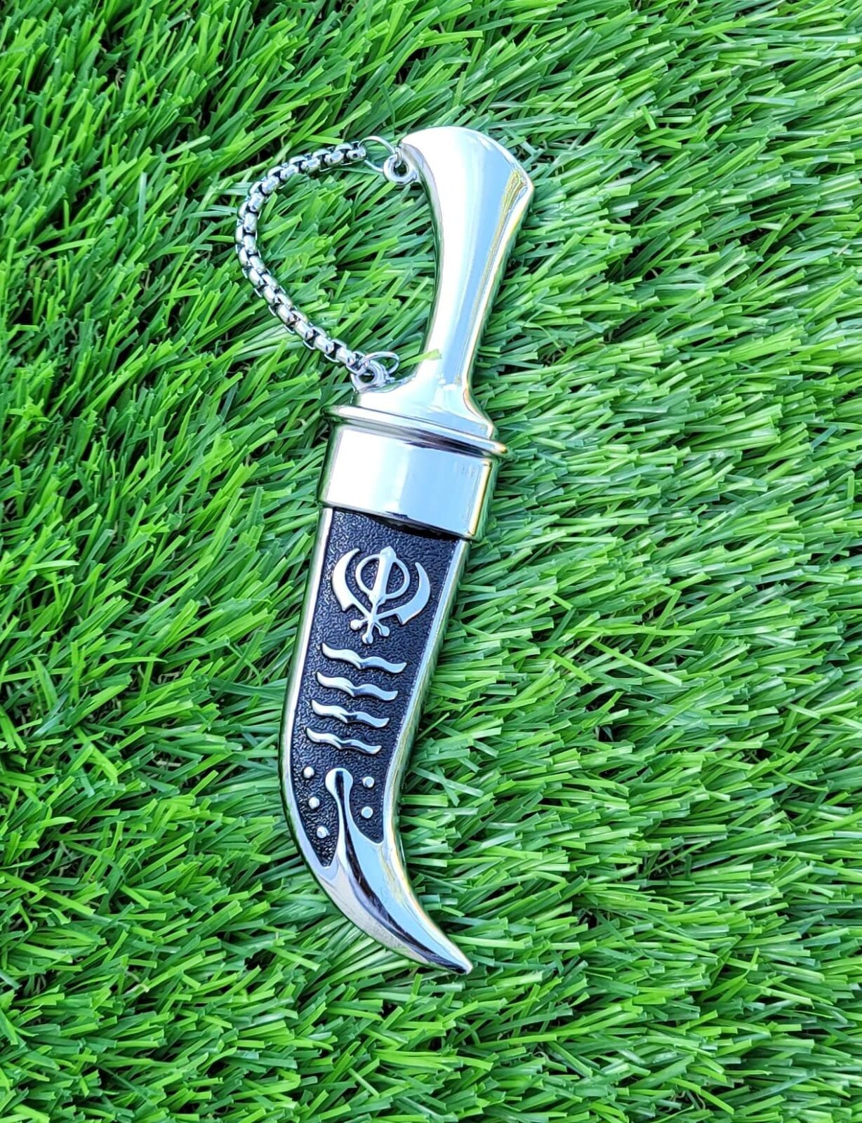 Sikh ceremonial Siri Sahib Stunning Stainless Steel Singh Kaur Kakaar Black NN