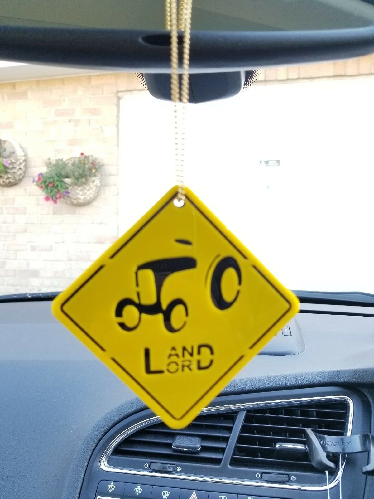 Singh kaur punjabi sikh landlord yellow pendant car rear mirror hanging chain a5