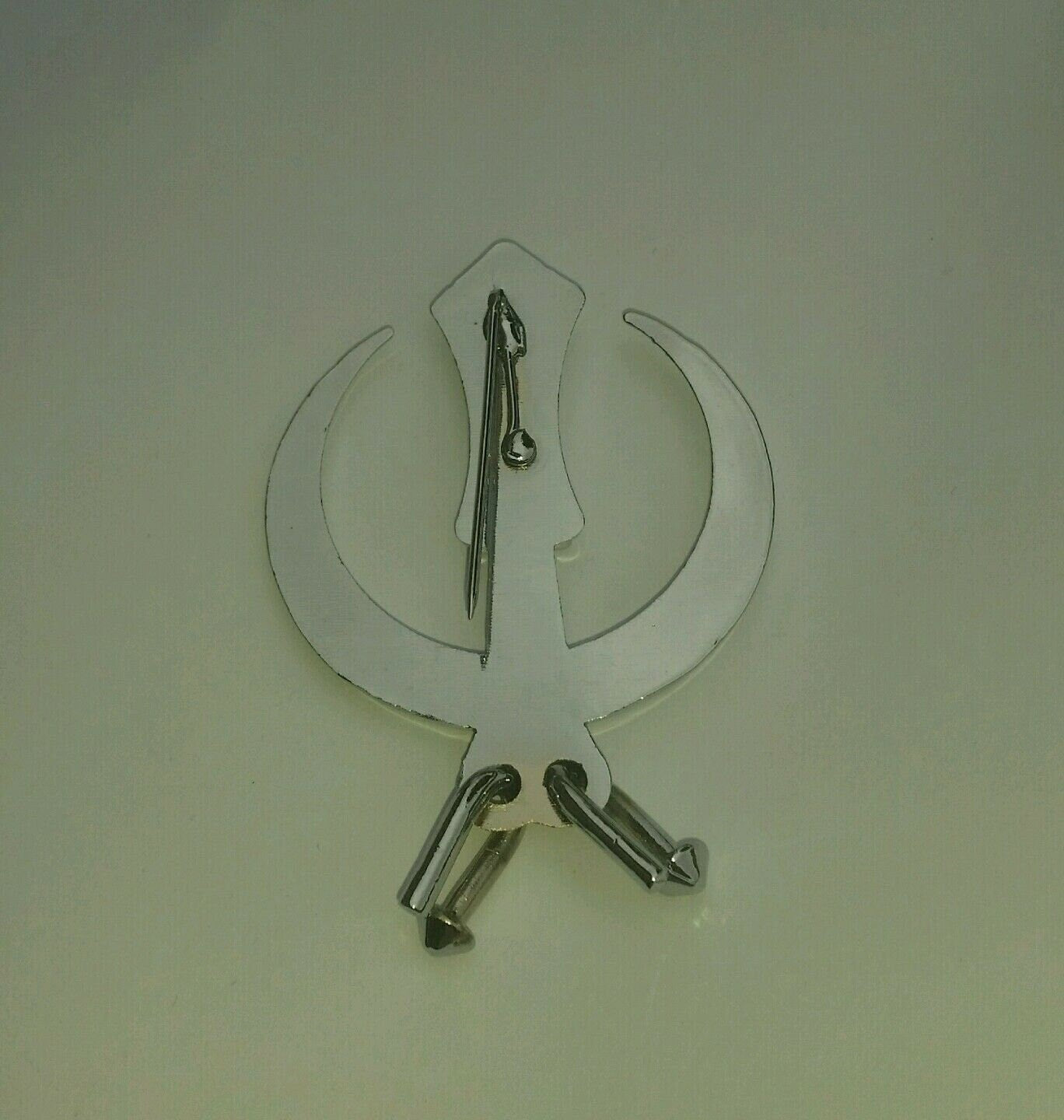 Stunning stainless steel sikh large chand tora brooch pin for singh turban patka