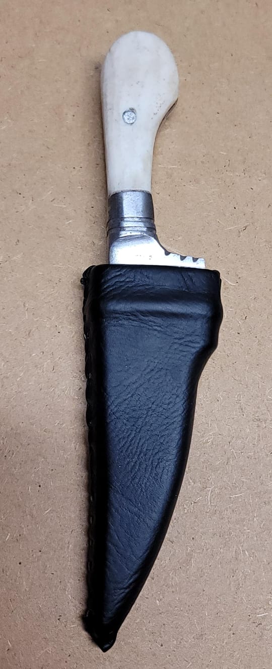 Stunning Leather Sheath Ceremonial Sikh Kaur Singh Siri Sahib Taksali Design OO8