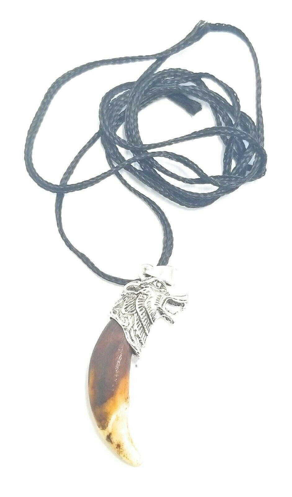Authentic wolf tooth pendant evil eye protection witcher good luck necklace aaab