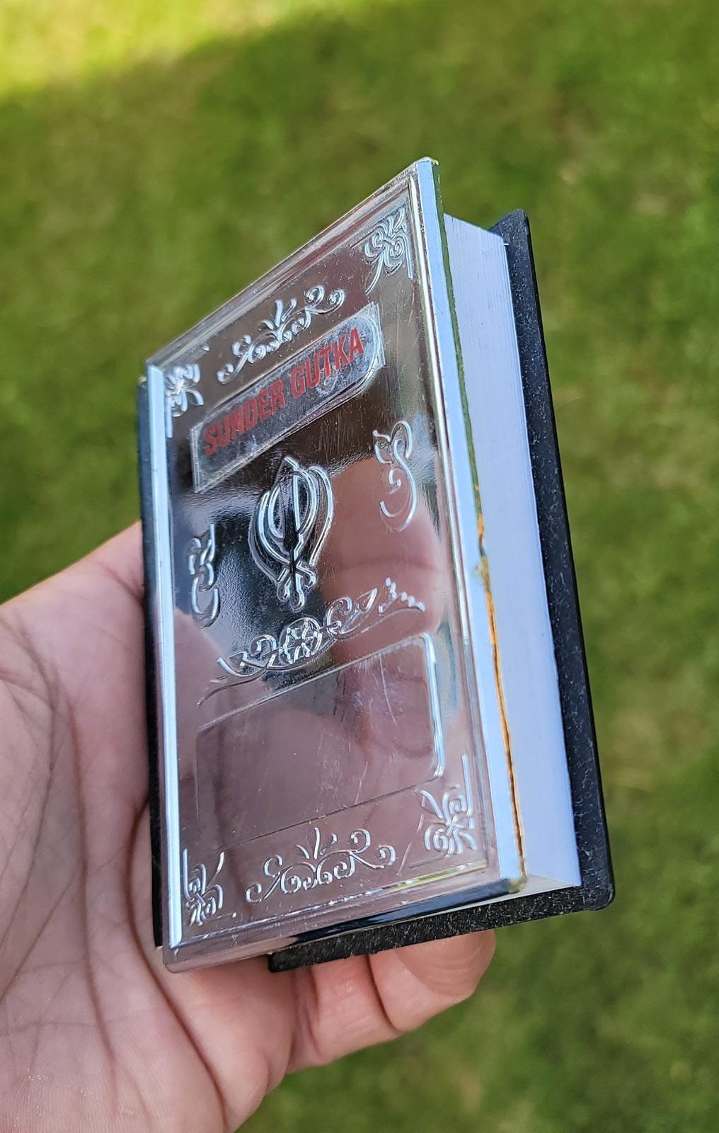 Sunder Gutka Sahib Nitnem Banis Steel Plate Cover Roman English Japji book A30 Jaap Anand Rehras Sukhmani