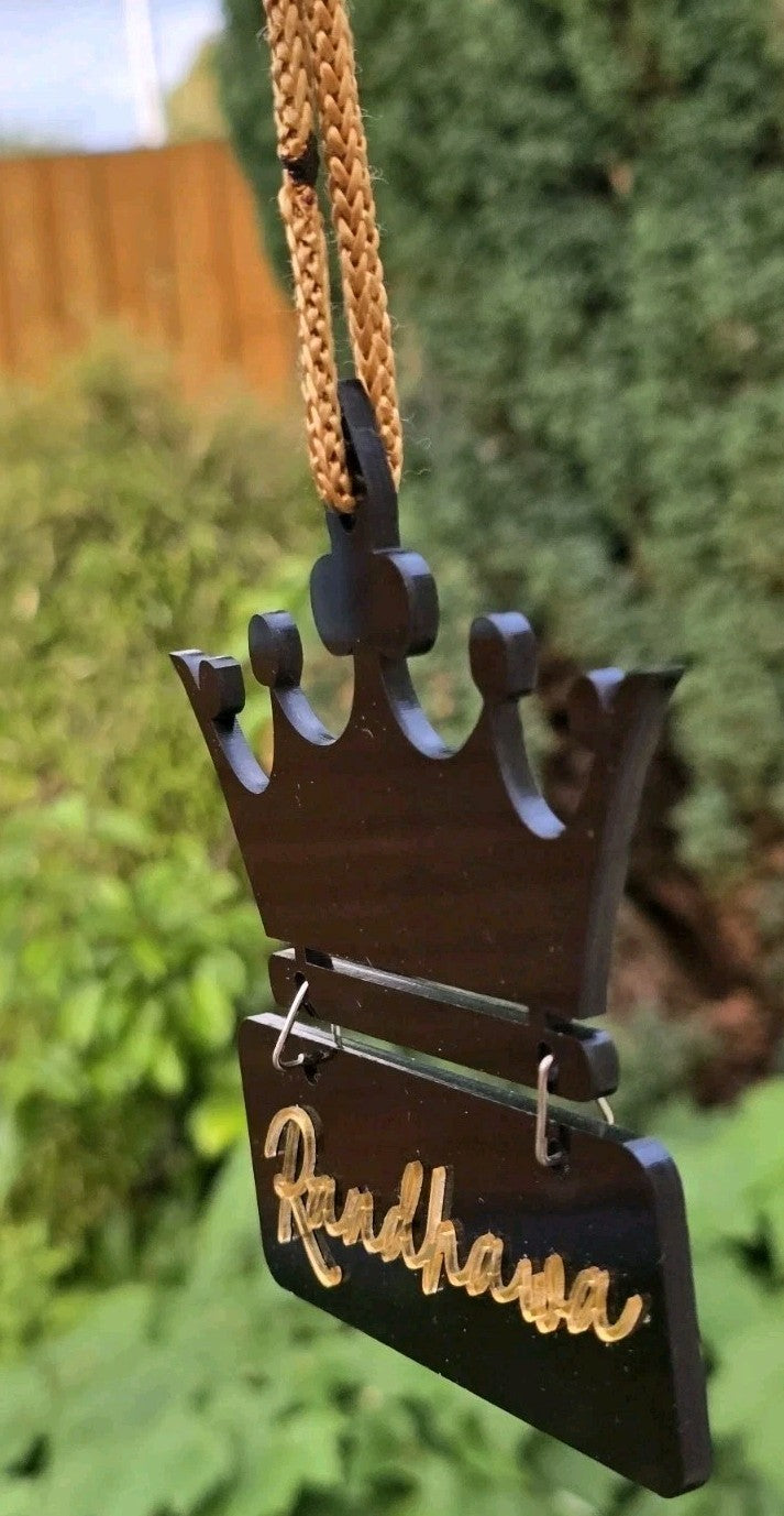 Jatt Randhawa Surname Car Mirror HANGER Punjabi Sikh Kaur Acrylic Pendant U59