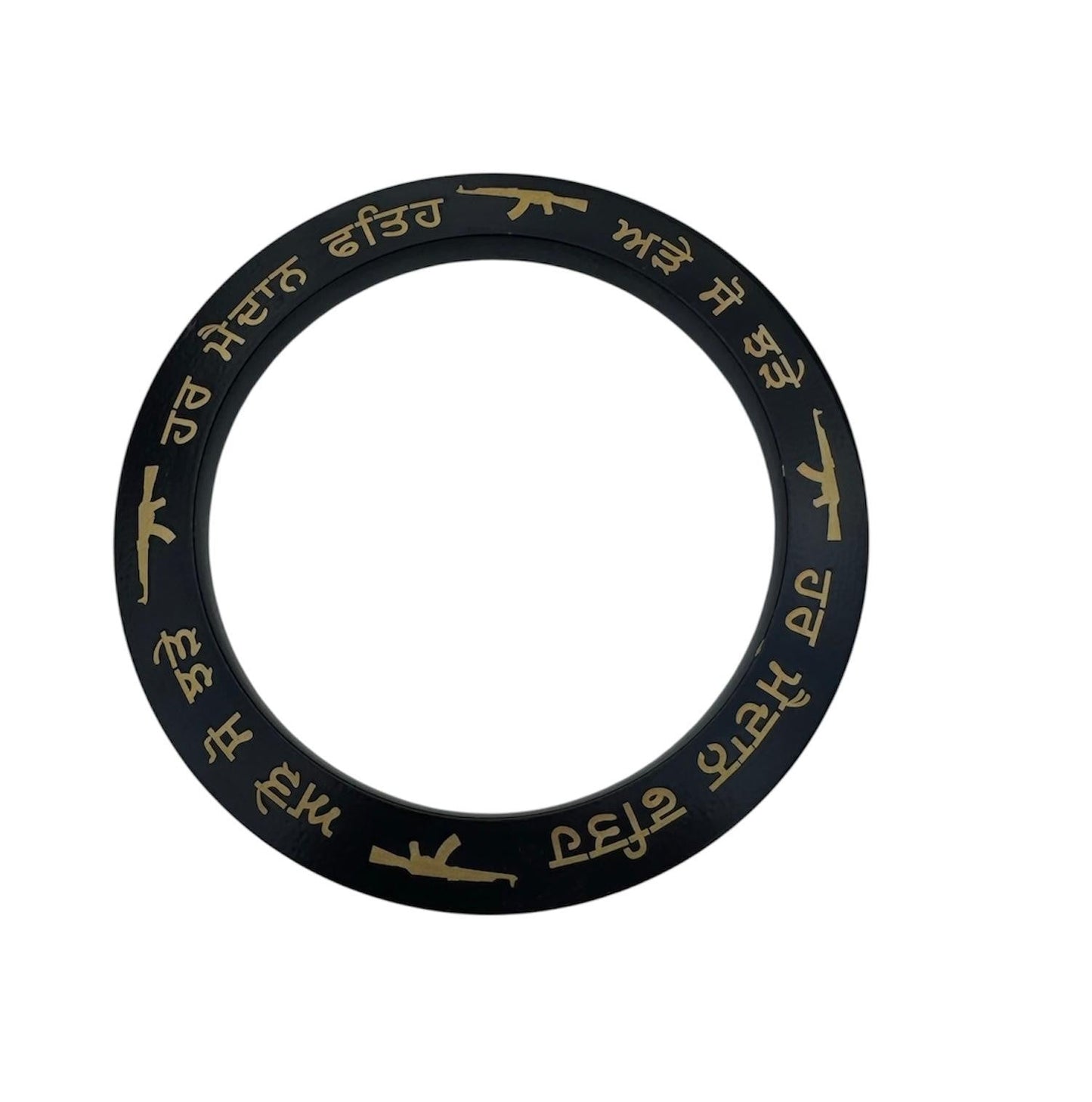 Sikh Sarbloh Kara Pure Iron Black Bangle Har Maidan Fateh Chakri Khalsa Kada I23