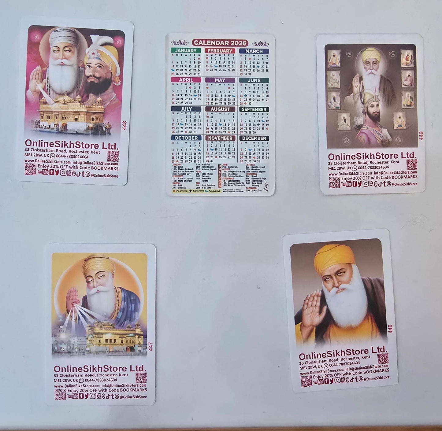 5 sikh blessing good luck pocket calendars 2026 singh kaur hindu festivals b44