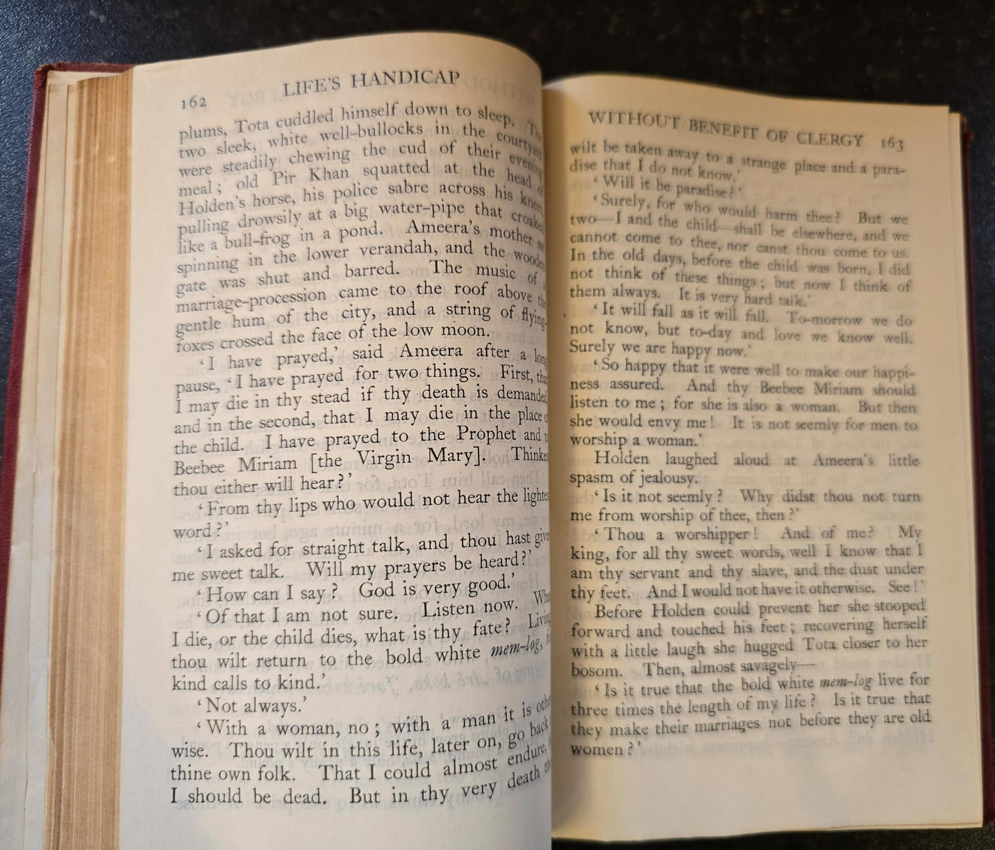 Antique 1920 Rudyard Kipling Life’s Handicap Vintage Red Leather Book SA7