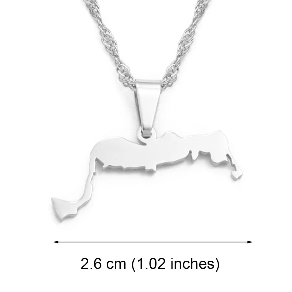 Anniyo Turks and Caicos Pendant Necklaces Stainless Steel and Gold Color Jewelry #115721