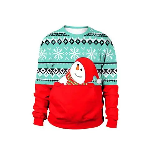 2025 Ugly Christmas Sweater For gift Santa Elf Funny Pullover Womens Mens Jerseys Party Birthday SnowmanXmas Sweatshirt