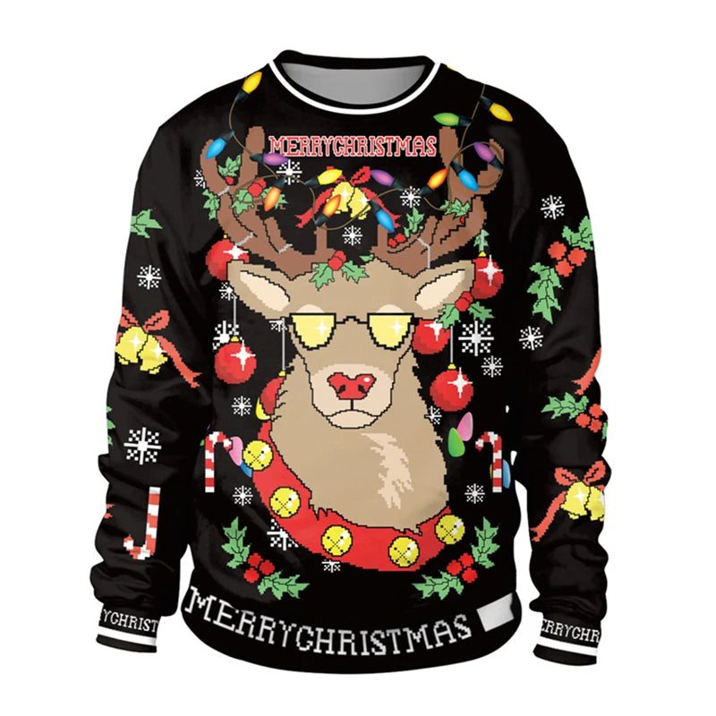 2025 Ugly Christmas Sweater For gift Santa Elf Funny Pullover Womens Mens Jerseys Party Birthday SnowmanXmas Sweatshirt