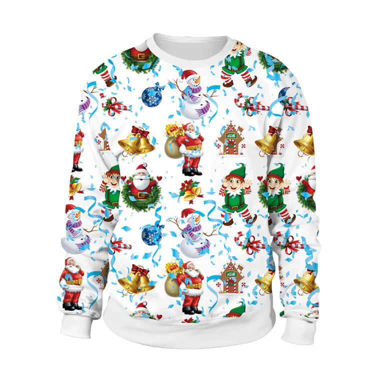2025 Ugly Christmas Sweater For gift Santa Elf Funny Pullover Womens Mens Jerseys Party Birthday SnowmanXmas Sweatshirt