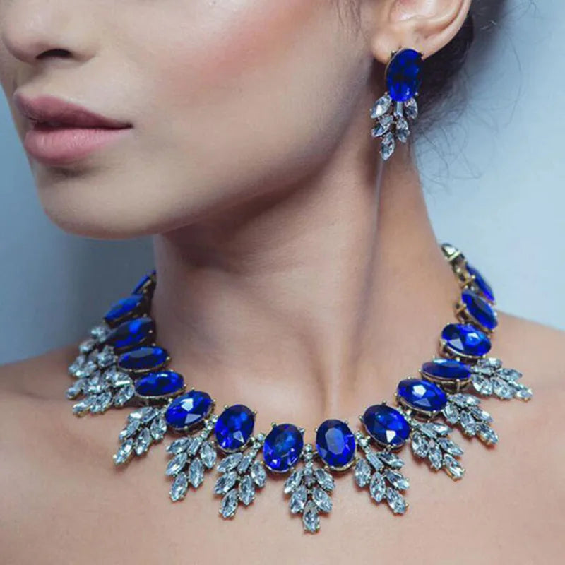 2025 New Luxury Crystal Rhinestone Collar Choker Necklace Women Indian Ethnic Statement Maxi Big Bib Necklace Wedding Jewelry