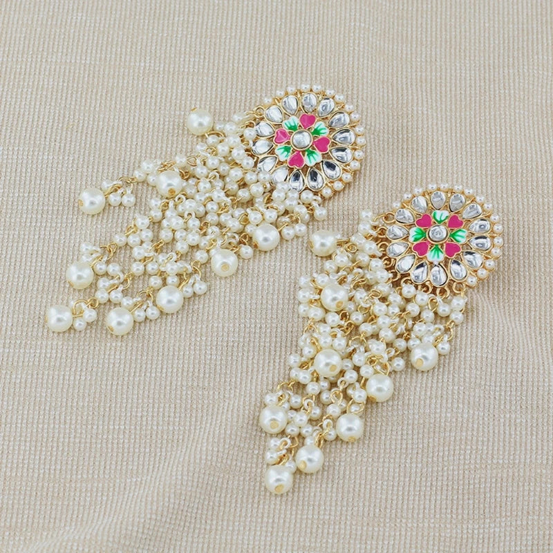 Women Bollywood Ethnic Bridal Bride Kundan Earrings Pearls Jhumka Jhumki Indian Bahubali Drop Earrings Fashion Jewelry