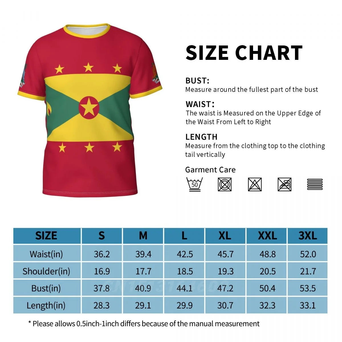 2025 Custom Name Number Grenada Country Flag T-shirts Clothes T shirt Men Women Tees Tops For Fans Gift US Size