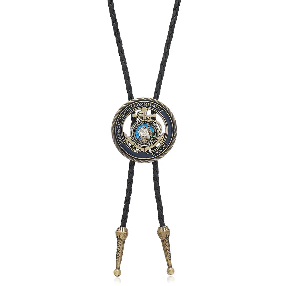 Vintage Cowboy Jazz Hat Alloy mens bolo tie Men Women Leather Rope Long Necklace Sweater Chain shirts Bolo Tie Men Accessories
