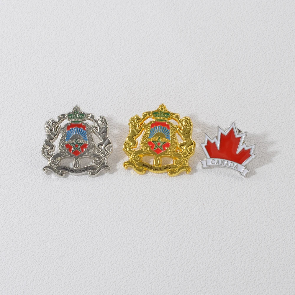 Anniyo (1Piece)Canada Morocco Brooch for Women Men Girls Moroccan Maroc Brooches Jewelry #000167