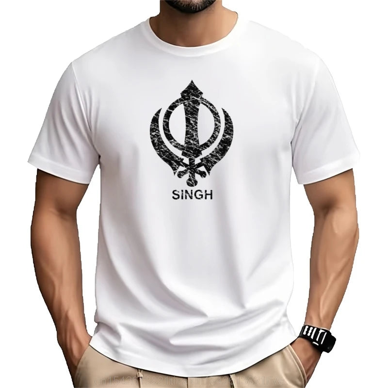 Khanda Singh - Gift For Punjabi Men Boys Kids Singh Sikh Symbole T-Shirt tops plain black t shirts men
