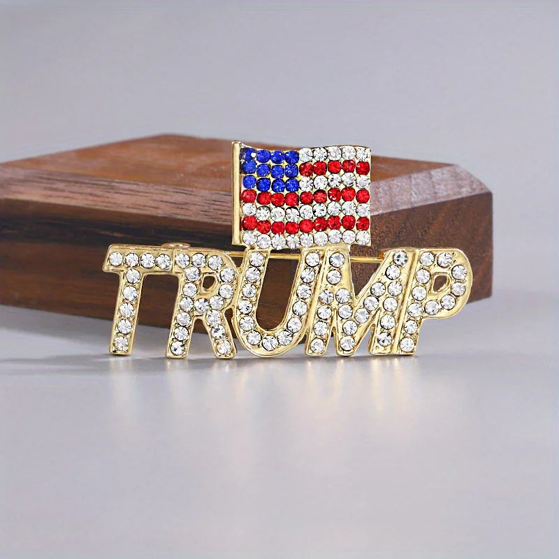 hot selling campaign creative trump america flag brooch high qualtiy patriotic badges pin