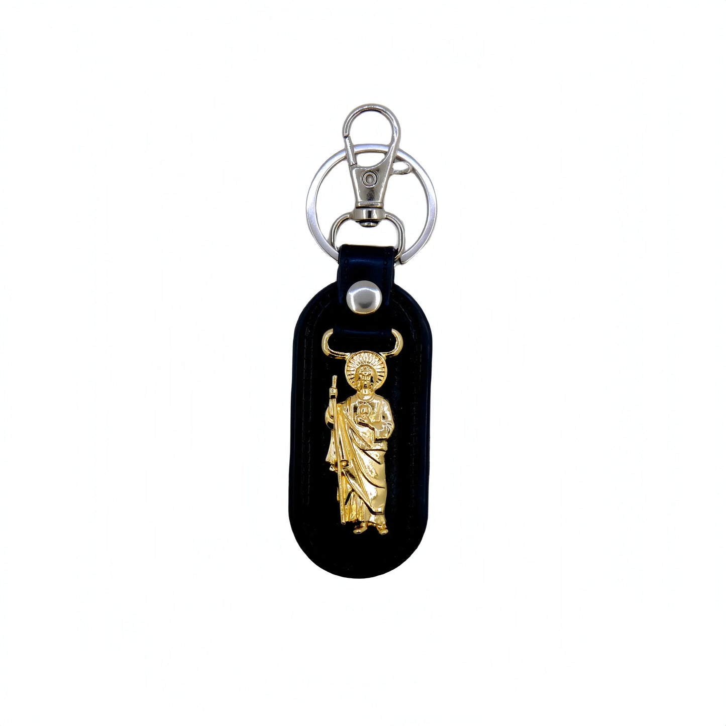 1pc Metal PU Leather St. Jude Pendant Keyring Keychain Religious Ornament
