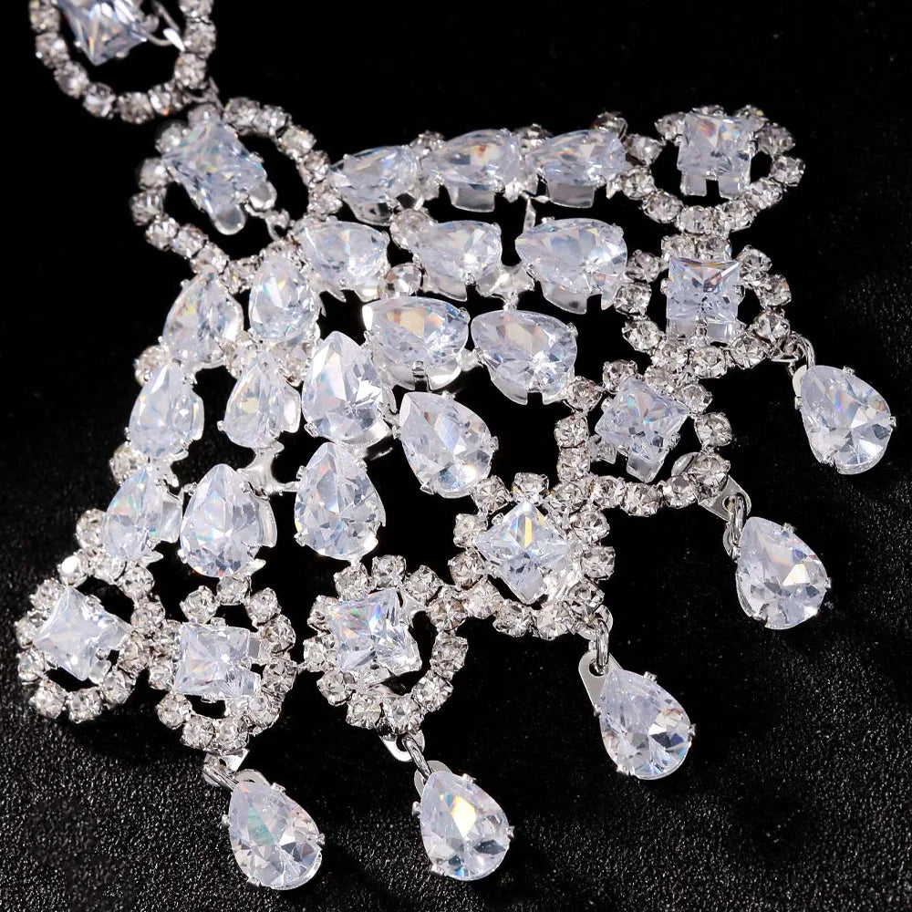 Stonefans Geometric Zircon Water Drop Forehead Chain Jewelry for Women Indian Jewelry Bridal Head Chain Wedding Hair Accessories