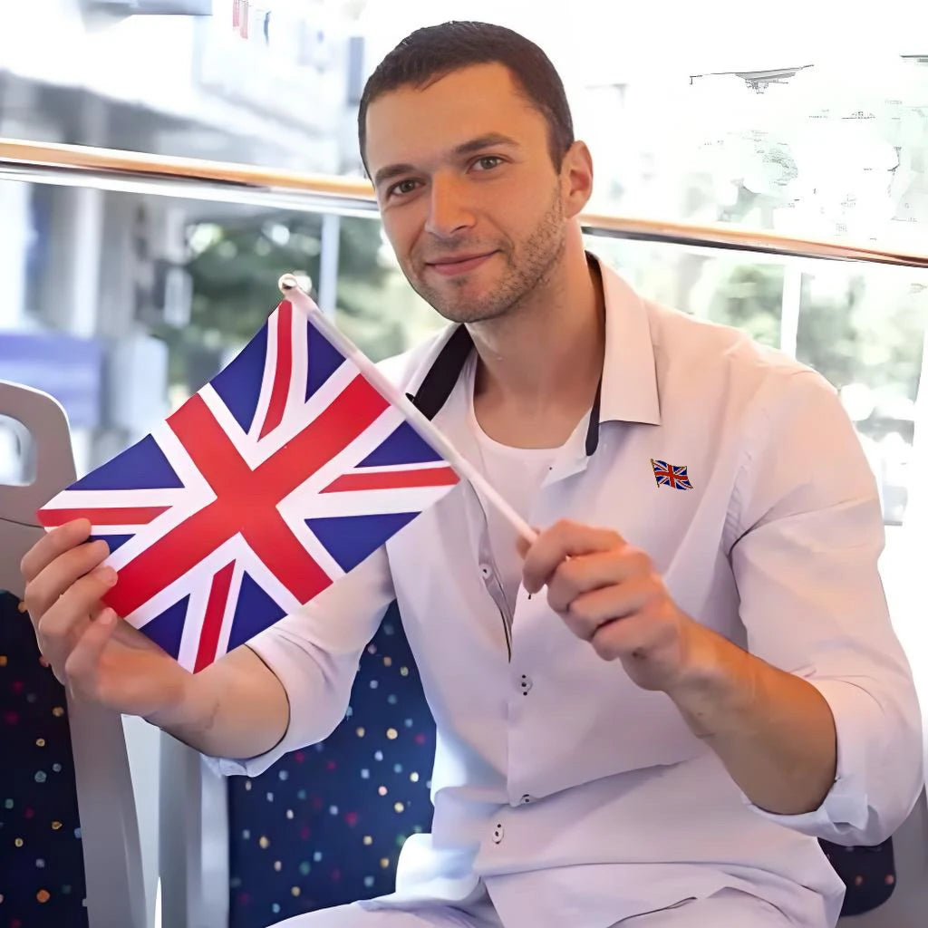 UK Flag Lapel Pin | Gold Plated Enamel British Union Jack Brooch for jackets, hats, bags | Souvenir Gifts for Men Women 100pcs