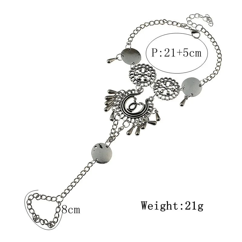 1 Pcs Summer Beach Accessories Woman Foot Jewelry Bohemian Vintage Hollow Carved Toe Ankle Chain For Women