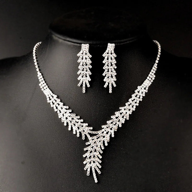 3PC Women's Fashion Trend Claw Chain Series Mimosa Flower Earrings Necklace Jewelry Set Wedding Banquet Party Holiday Gift