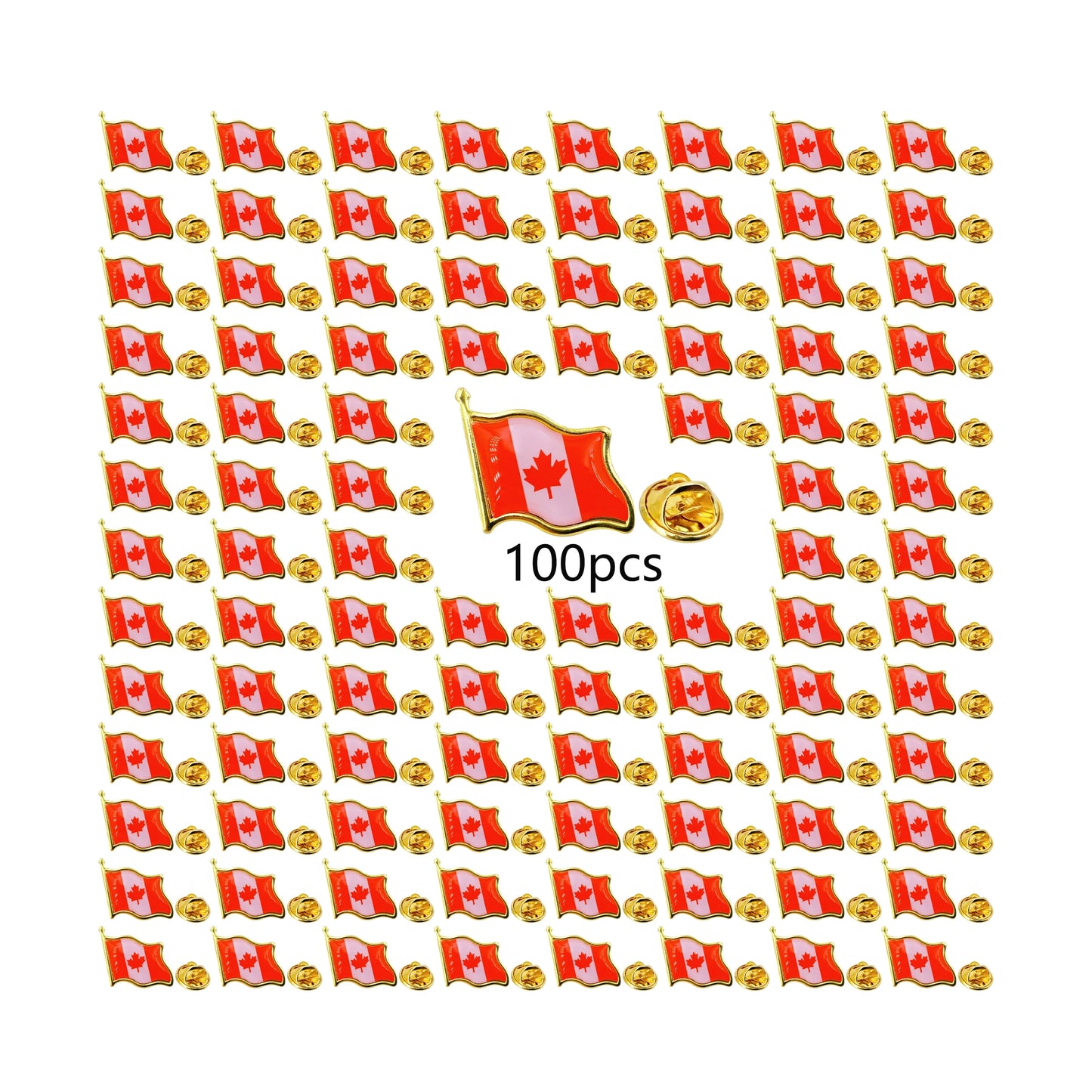 Canada Flag Lapel Pins - Bulk Pack Canada National Emblem Badges for Jackets Hats Backpacks And Clothes