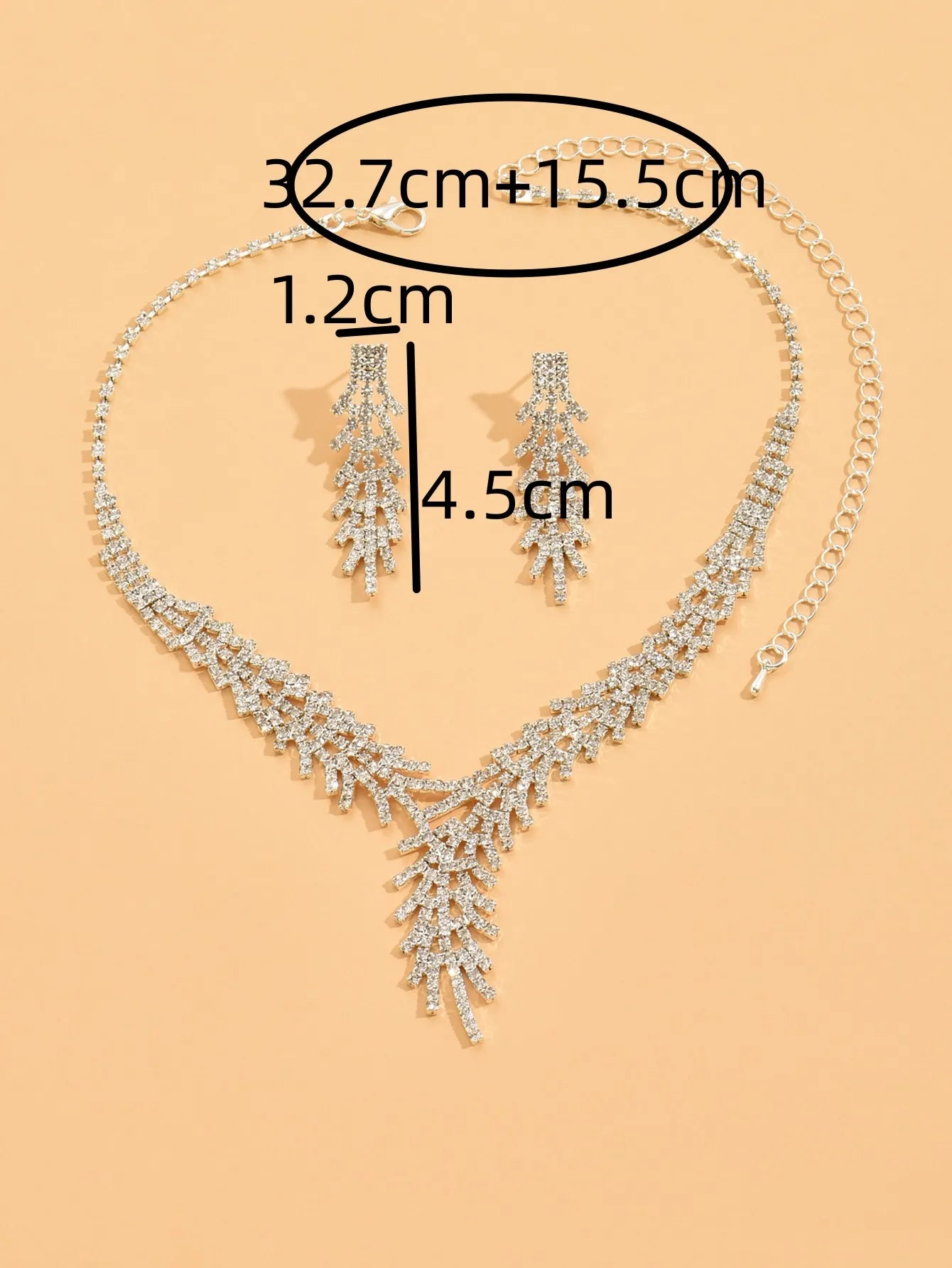3PC Women's Fashion Trend Claw Chain Series Mimosa Flower Earrings Necklace Jewelry Set Wedding Banquet Party Holiday Gift