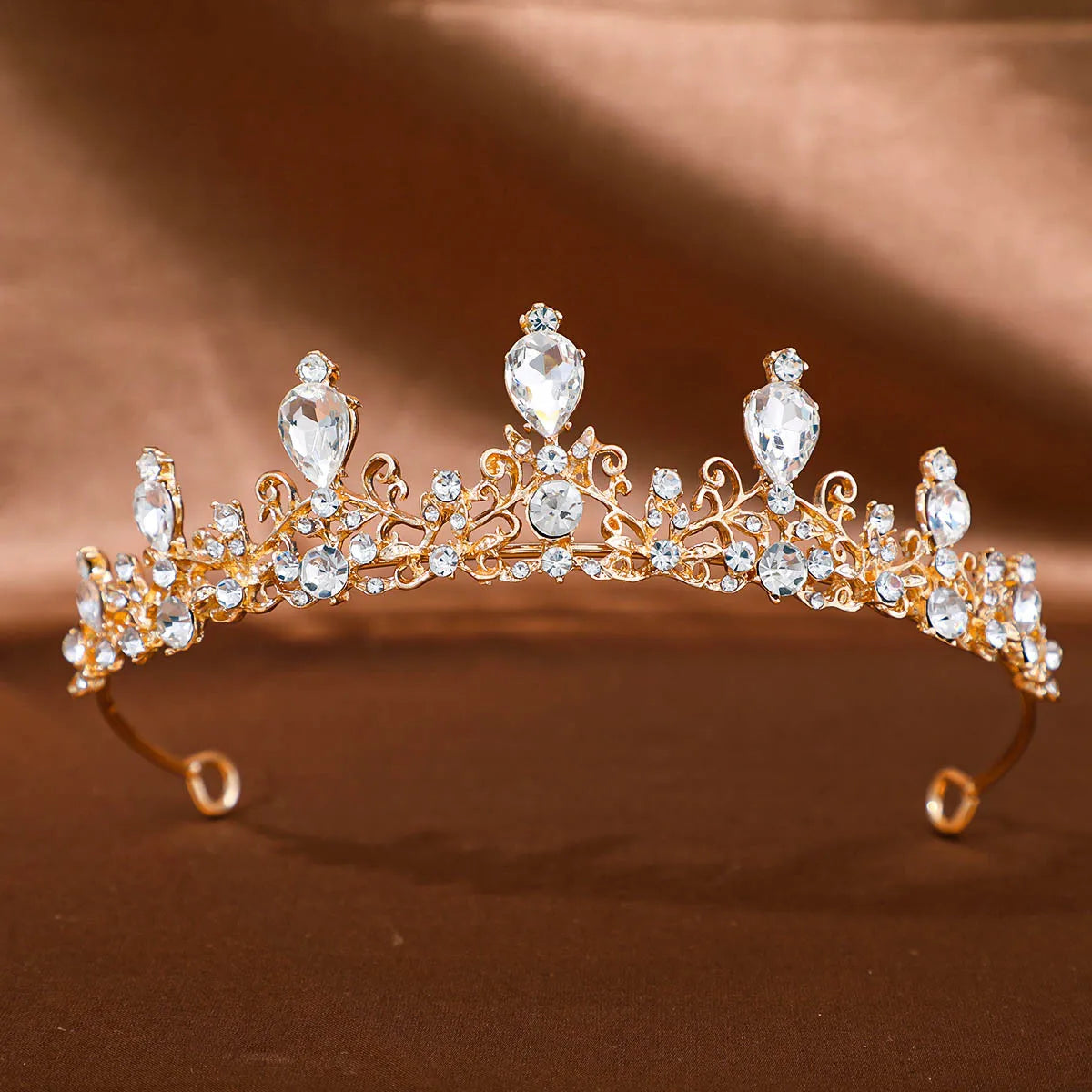 1Pc Golden Baroque Crystal Tiaras And Crowns For Women Bride Rhinestone Prom Diadem Headband Bridal Wedding Hair Accessories