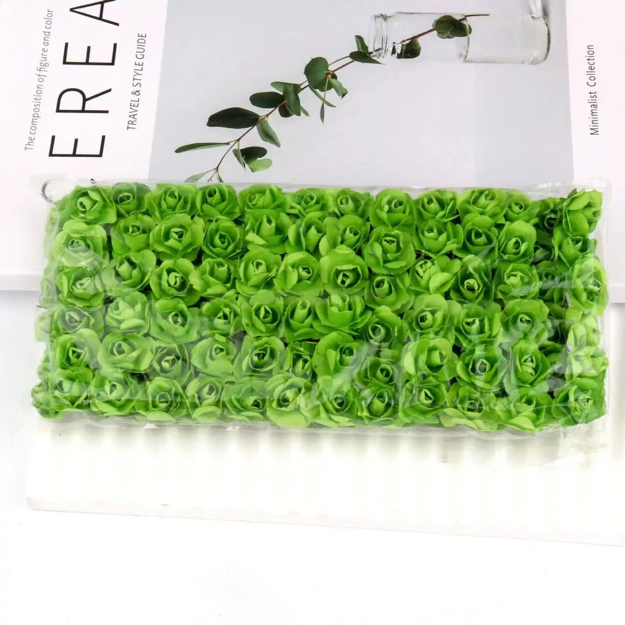 144PCS 1.5 cm Artificial Mini Paper Rose Bouquet For Scrapbooking For Wedding Party Decoration Cheap Artificial Rose Flowers