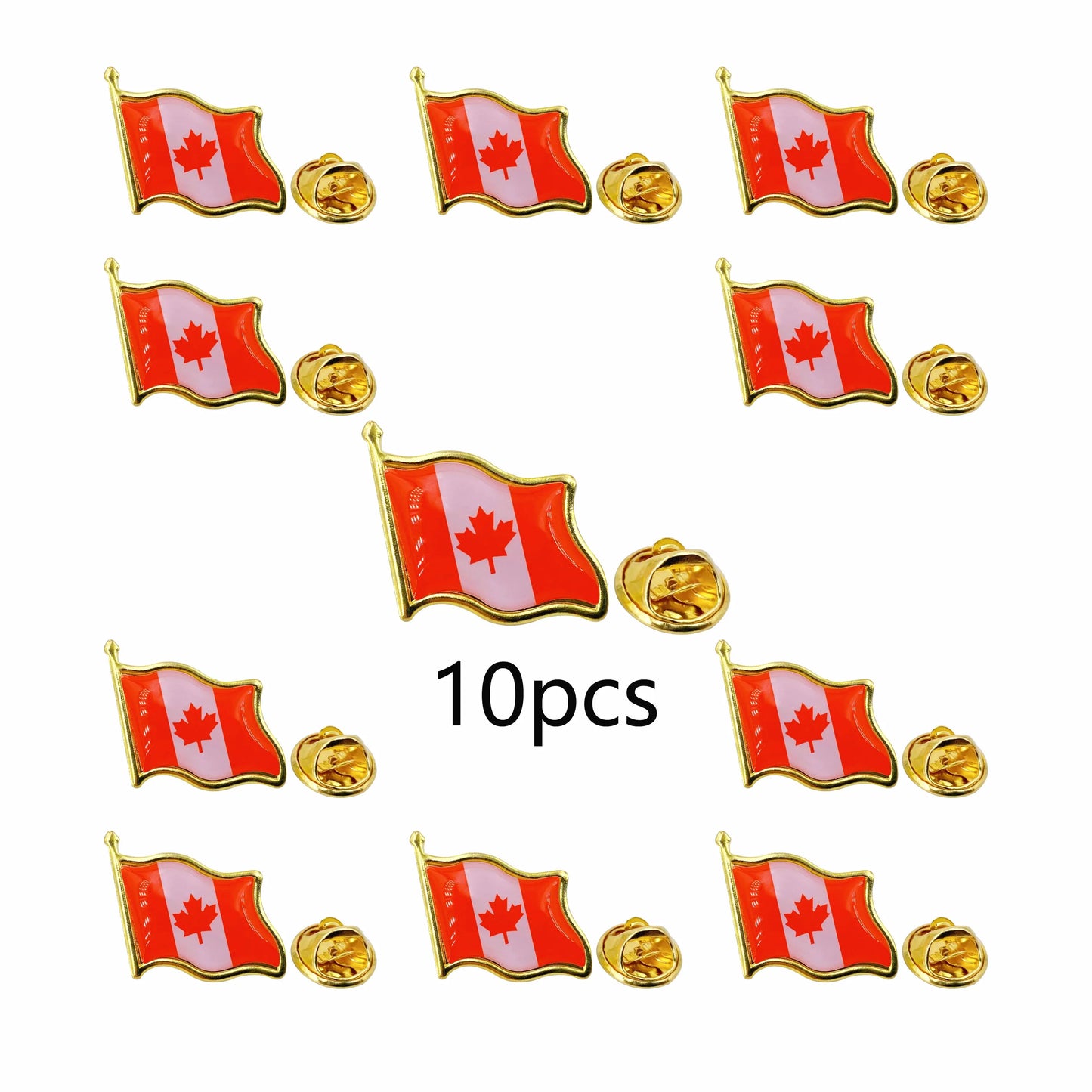 Canada Flag Lapel Pins - Bulk Pack Canada National Emblem Badges for Jackets Hats Backpacks And Clothes