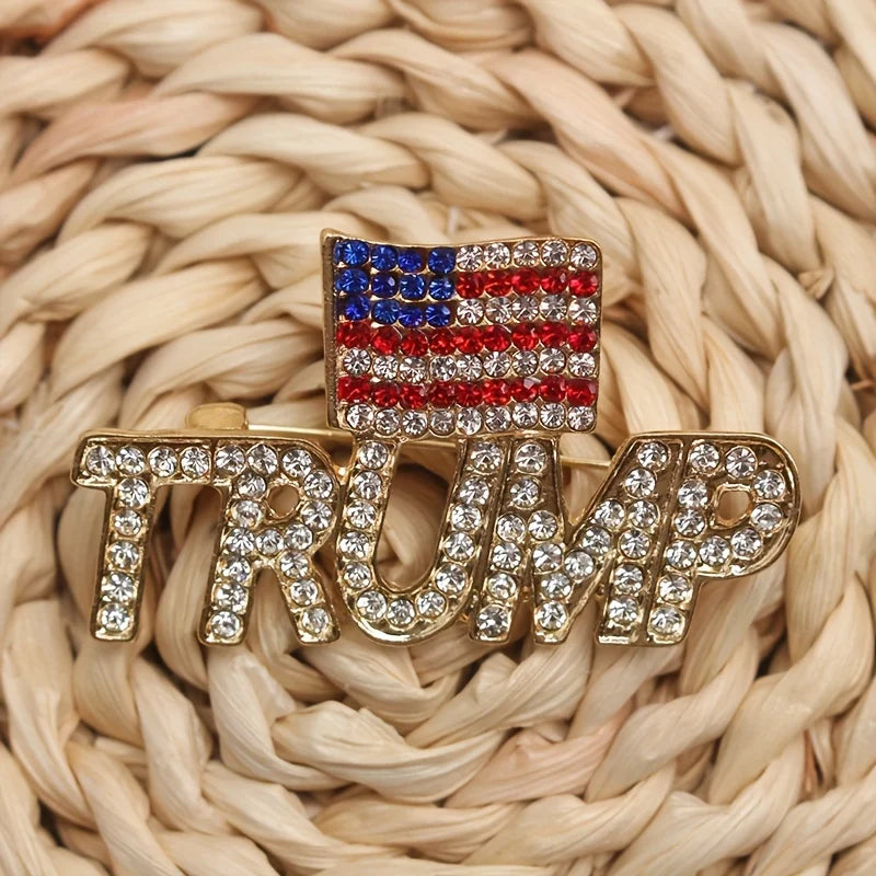 hot selling campaign creative trump america flag brooch high qualtiy patriotic badges pin