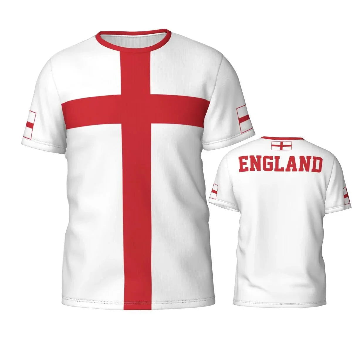 2024 New England Flag Graphic 3D Printed T-shirt England National Emblem Trend Men's Tops National Day Gifts Personalized Tee