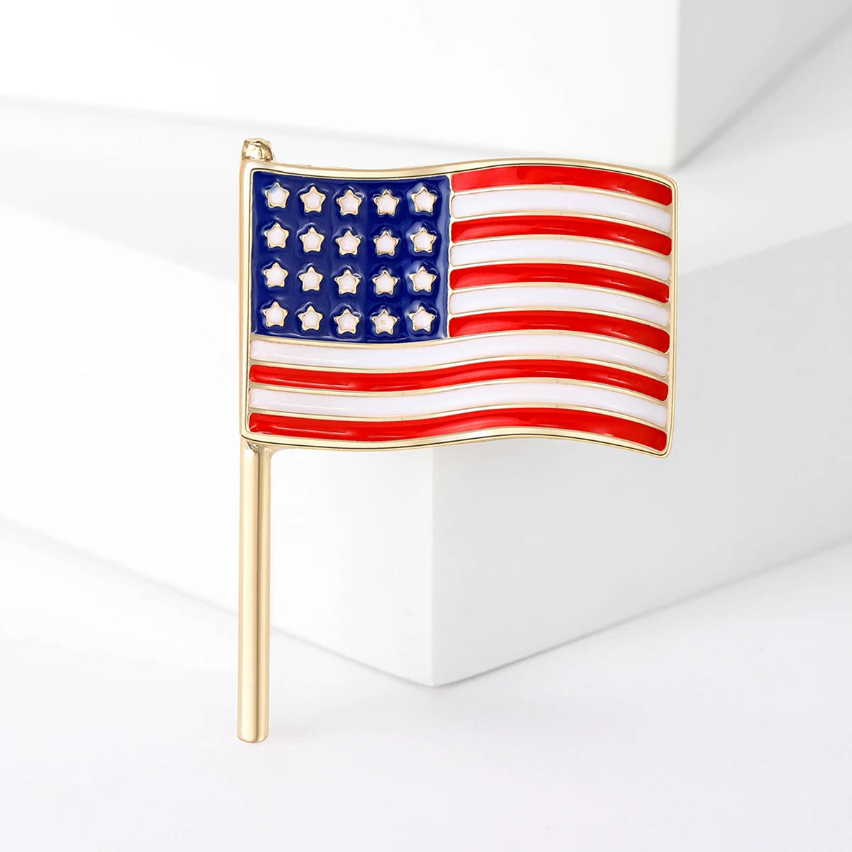 Enamel Statue of Liberty Brooches for Women Unisex Rhinestone American Flag Pins Banquet Party Backpack Gifts Jewelry Accessorie