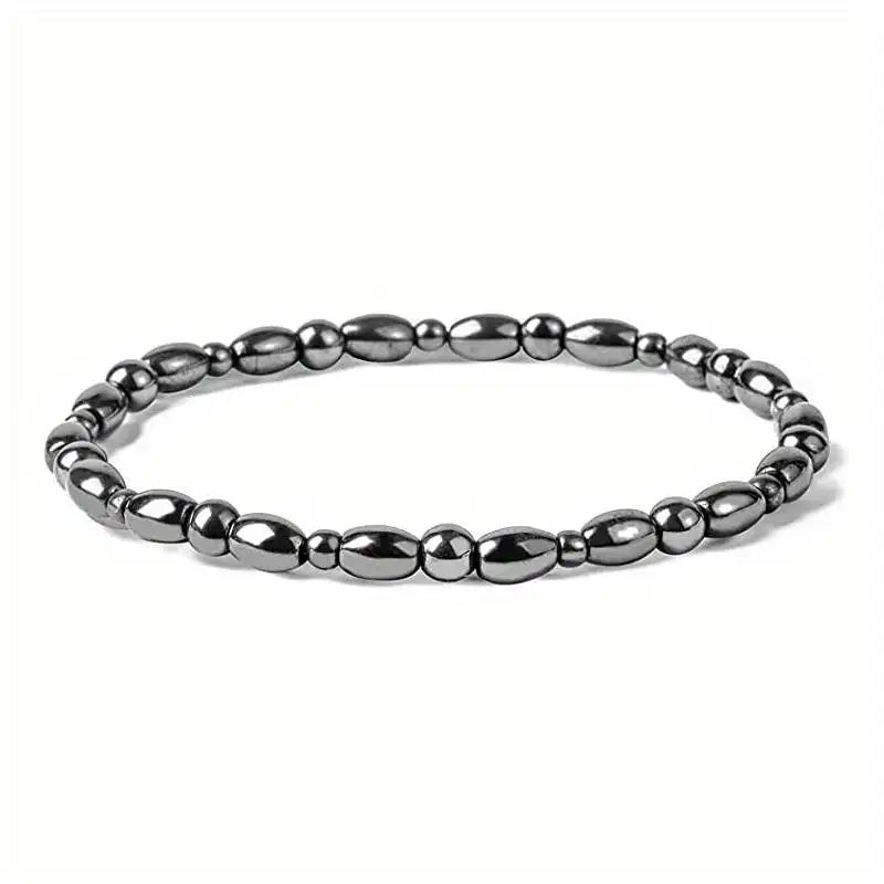 1/2/4/6Pcs Hematite Ankle Bracelet Colorful Elastic Anklet Bohemian Summer Beach Clothing Accessories Energy Hematite Jewelry