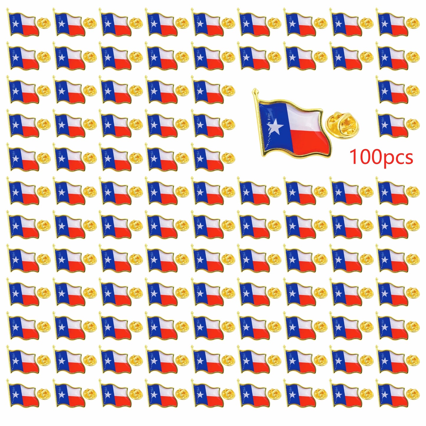 USA Texas State Flag Lapel Pin Metal Waving Badge Brooch Lapel Pin Clothing Hats Suit Travel Bags Accessories