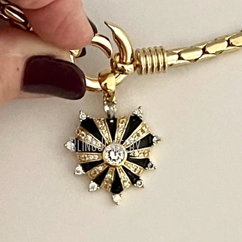 10pcs Stainless Steel Snake Chain Choker Heart Charm Pendant Spring Lock Clasp Statement Necklace Women Halloween Y2k Jewelry