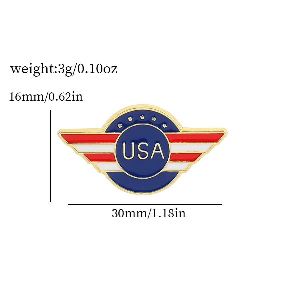 USA Flag Lapel Pin Cute Coat of Arms of United States American Map Flag National Emblem Brooch Button Badges Lapel Pins