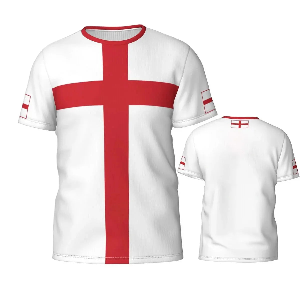 2024 New England Flag Graphic 3D Printed T-shirt England National Emblem Trend Men's Tops National Day Gifts Personalized Tee